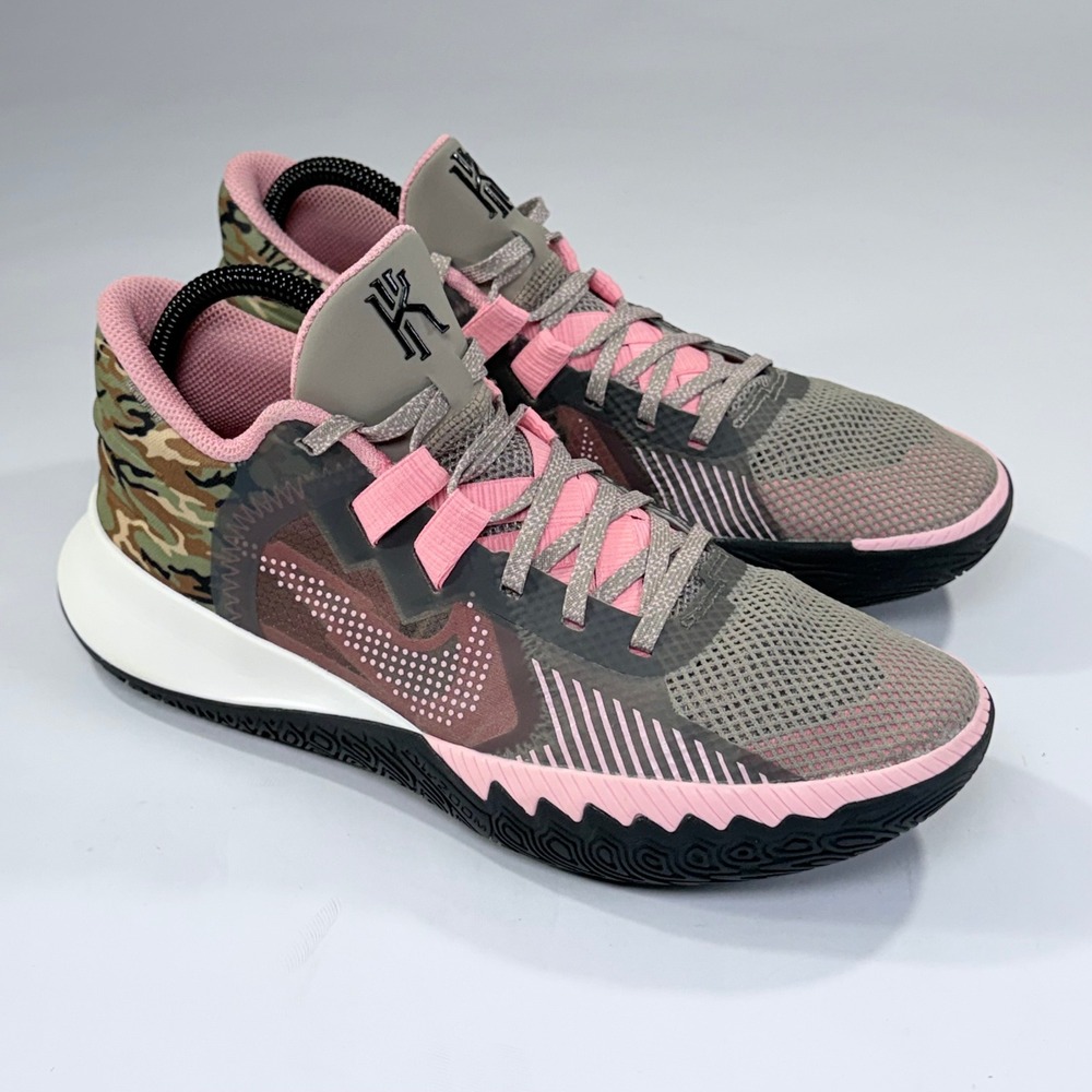 Nike Kyrie Flytrap 5 Basketball Shoes Womens 9.5 Grey Pink Camo Athletic Sports